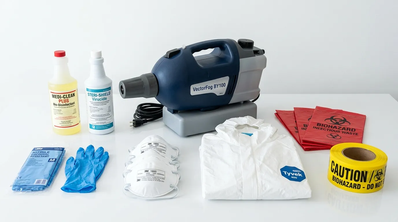 Professional biohazard remediation crew working in Umatilla