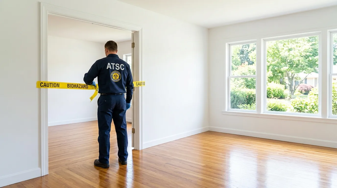 Certified biohazard cleanup crew performing Trauma Scene Cleanup in Umatilla